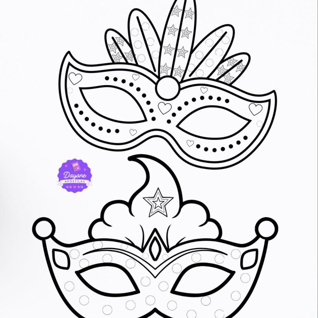 Máscara de Carnaval (Para Colorir)