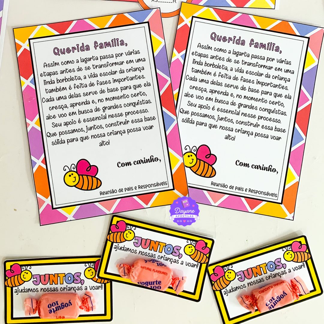 Cartões - Reunião de Pais e Responsáveis