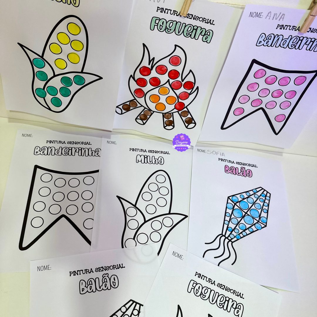 Atividade - Pintura Sensorial (Festa Junina)