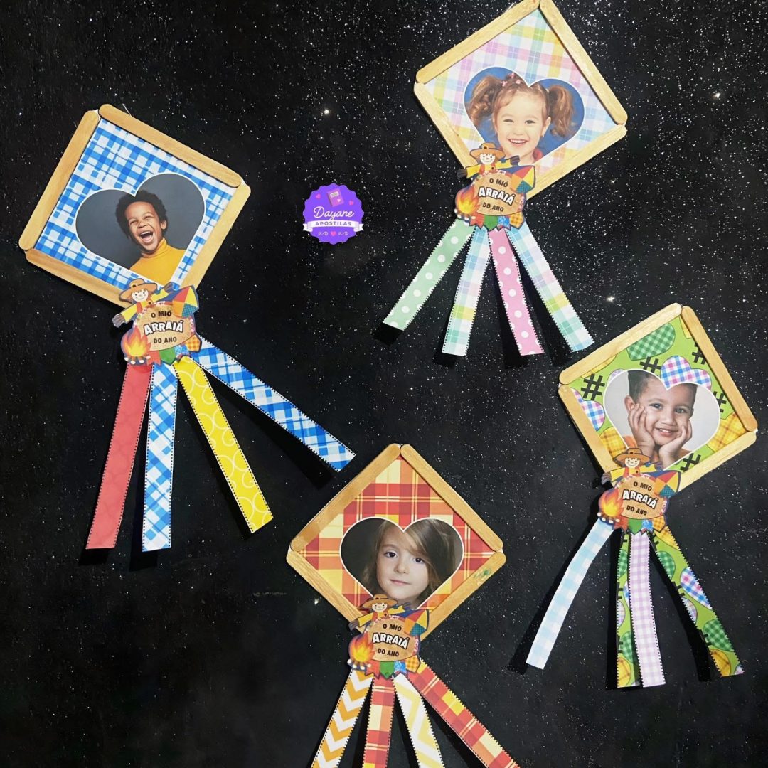 Balão Junino com foto (Editável)