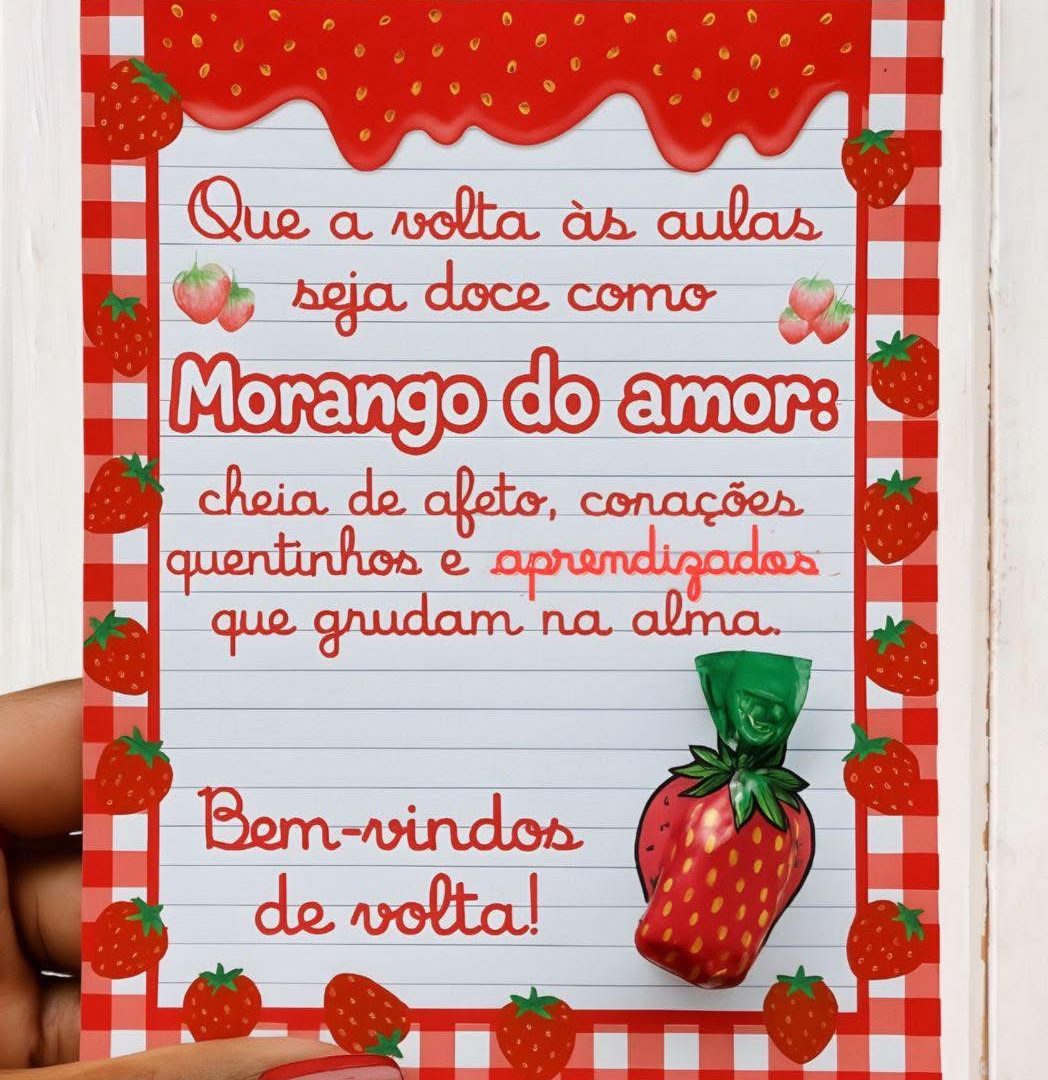 Cartão - Volta às aulas (Morango do Amor)