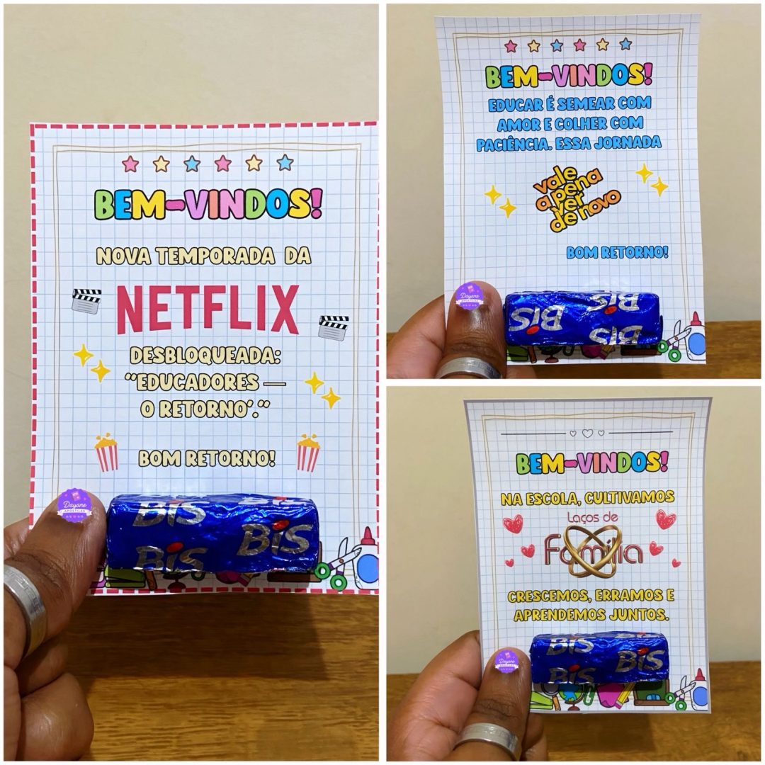 Cartão - Volta às aulas (Professores/Equipe)