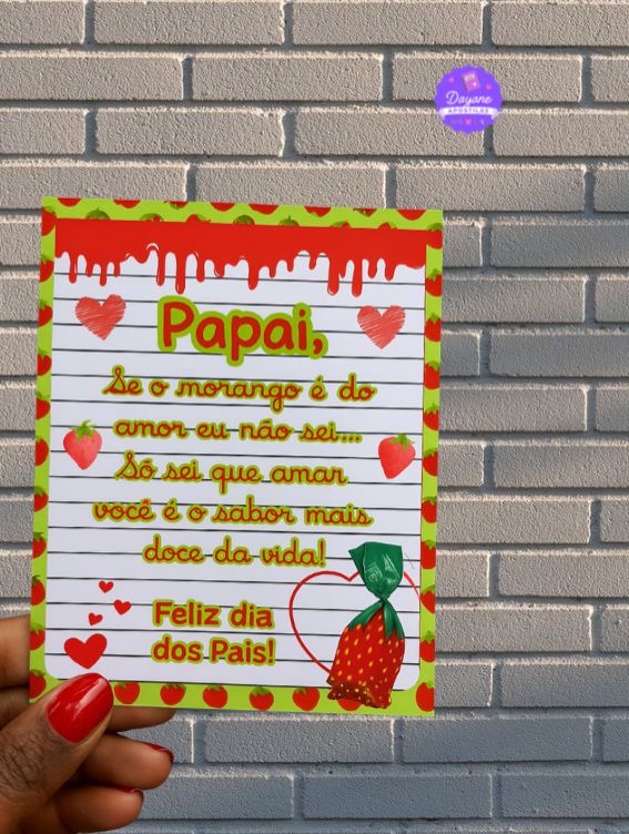 Cartão - Dia dos Pais (Morango)