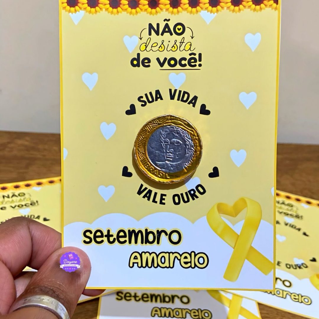 Cartão - Setembro Amarelo (Ouro)