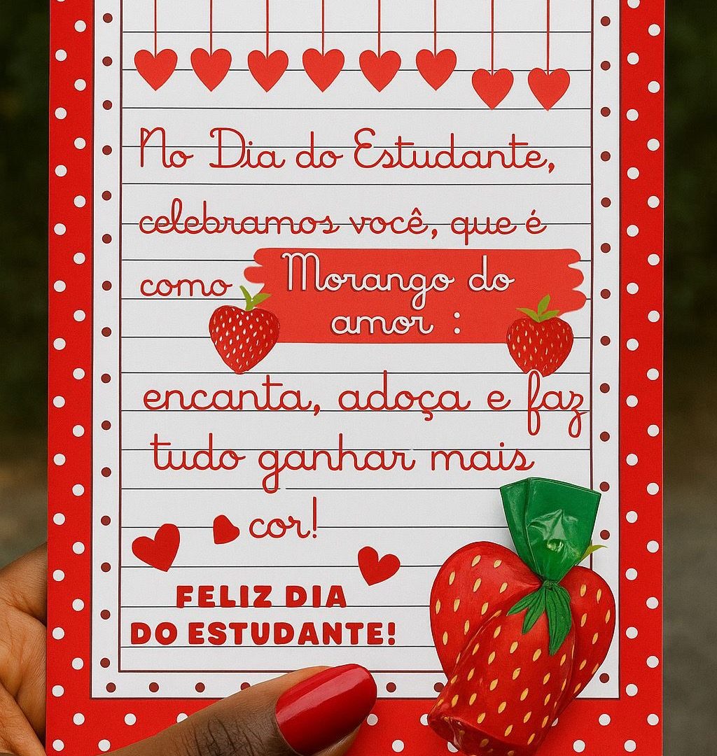 Cartão - Dia do Estudante (Morango)