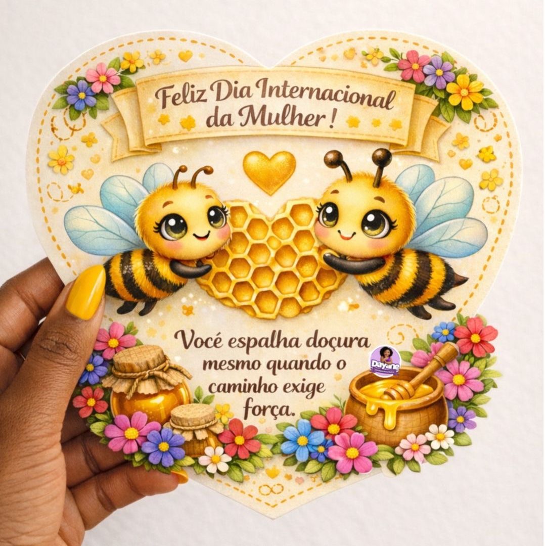 Cartão – Dia da Mulher (Abelhas)