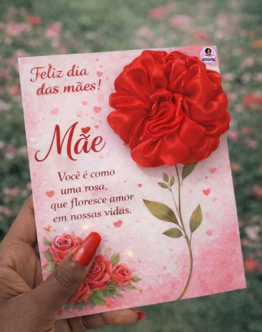 Cartão - Mãe, você é como uma rosa (Vermelho) #2