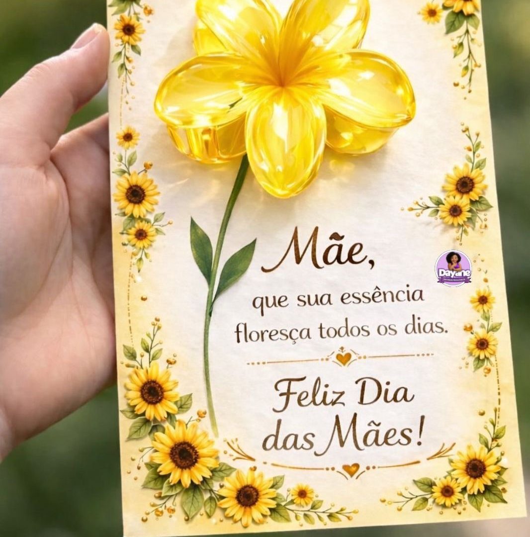 Cartão Dia das Mães Amarelo – Presilha #1